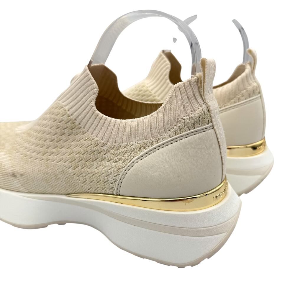 Michael Kors Ari Neutral Cream Knit Slip On Athleisure Lifestyle Sneakers - Picture 8 of 11